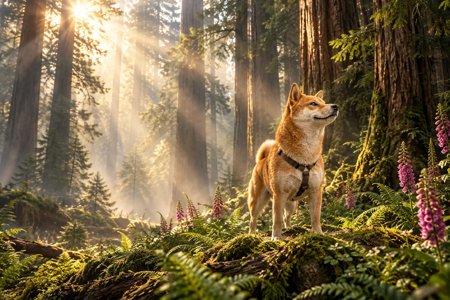 Believinu in an ancient redwood forest